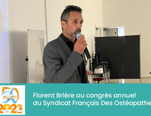 Florent Brière au congrès annuel du Syndicat Français des Ostéopathes